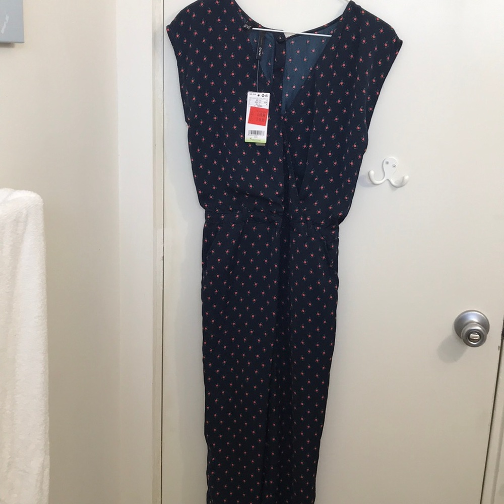 Mango MNG silk jumpsuit new with tags size US2